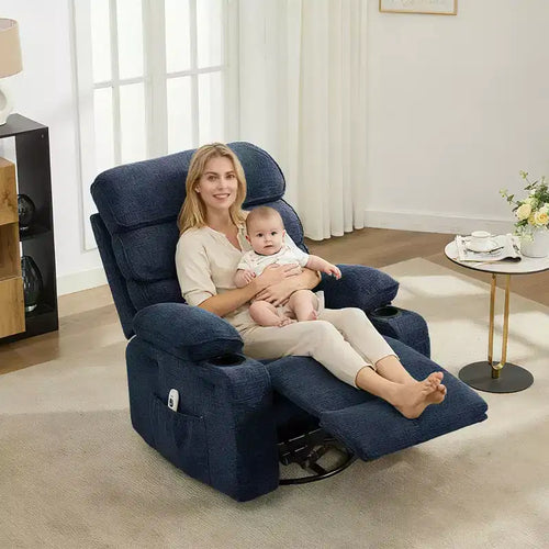 Fauteuil de massage pivotant à 360° et inclinable avec fonction chauffante et de glisse