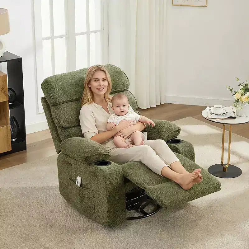 Fauteuil de massage pivotant à 360° et inclinable avec fonction chauffante et de glisse