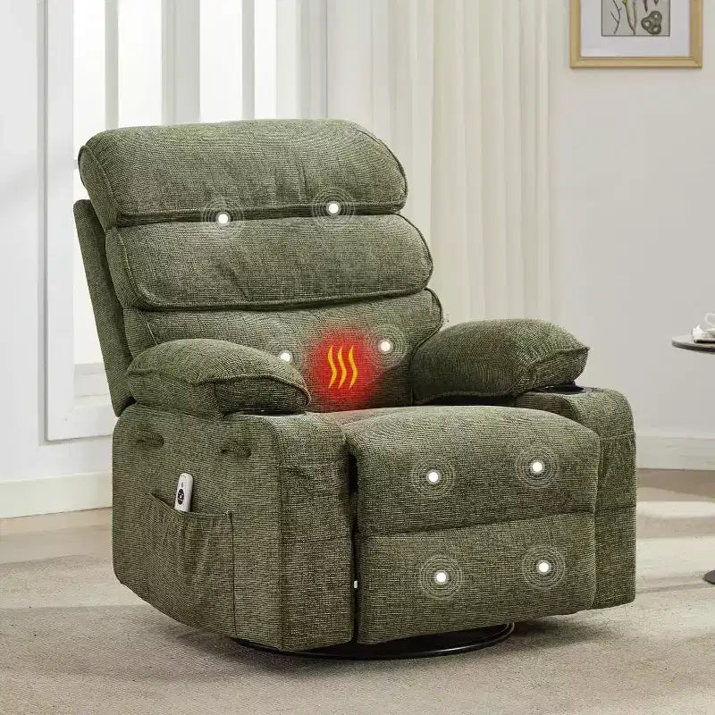 Fauteuil de massage pivotant à 360° et inclinable avec fonction chauffante et de glisse