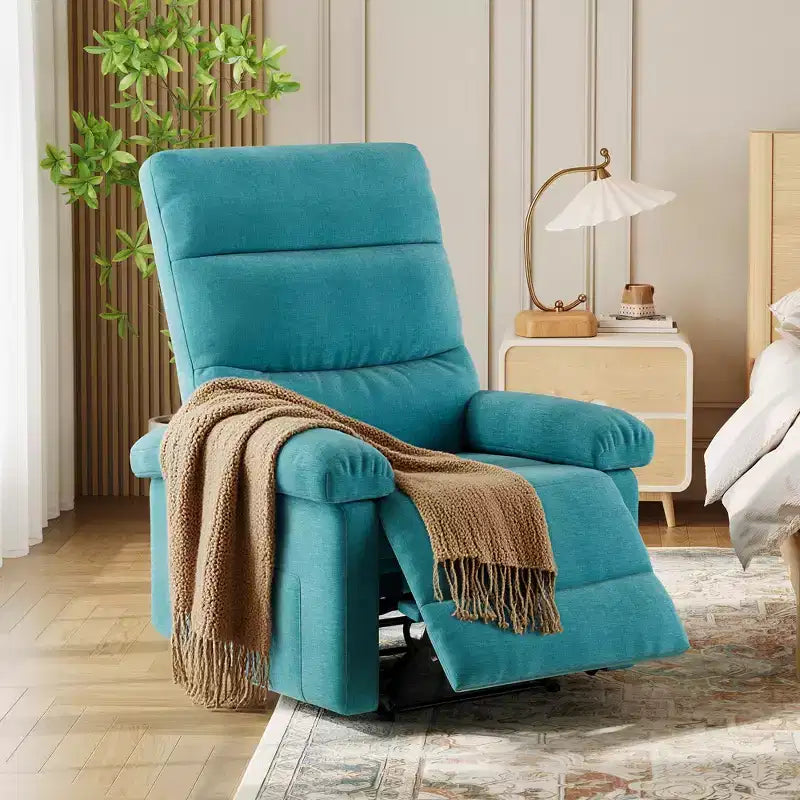 Fauteuil inclinable en tissu avec poche latérale