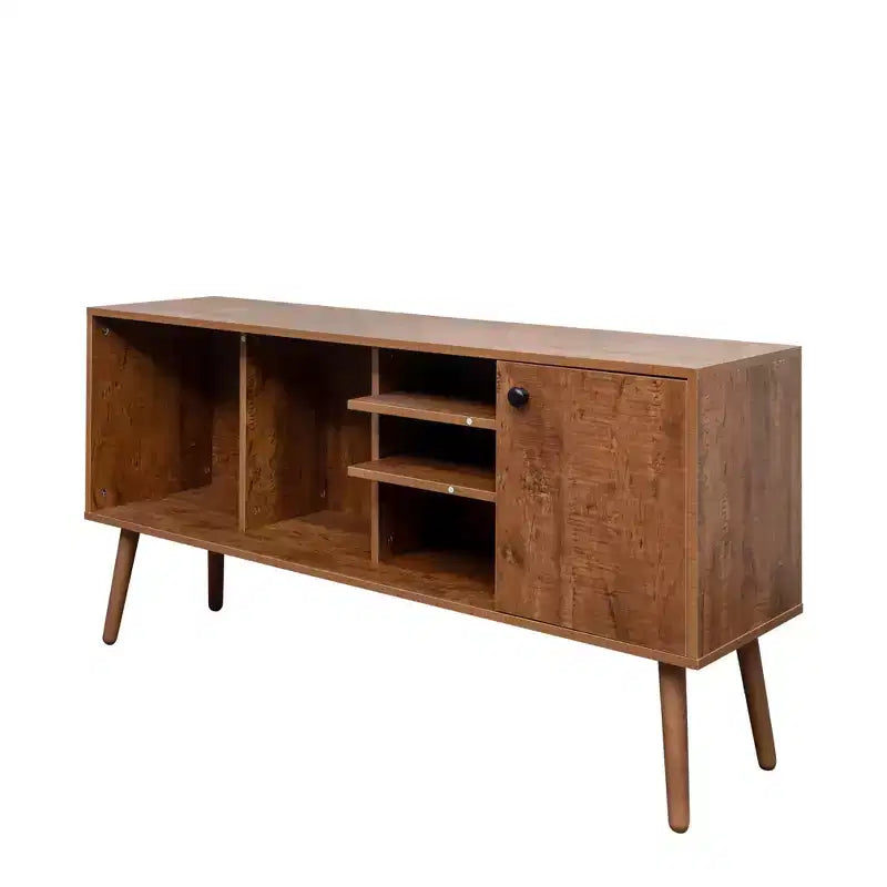 Meuble TV avec placard de rangement et étagères ouvertes