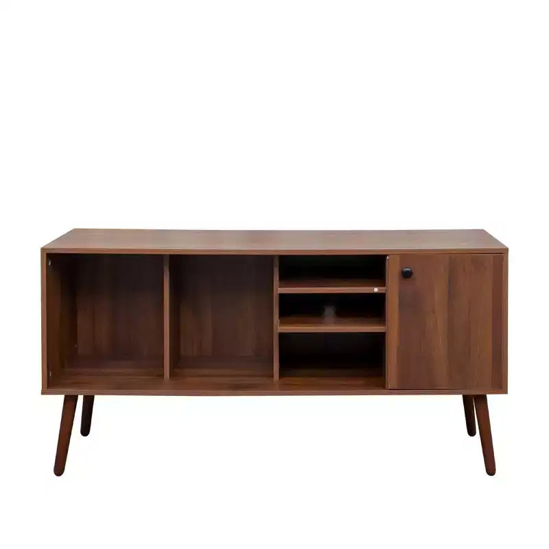Meuble TV avec placard de rangement et étagères ouvertes