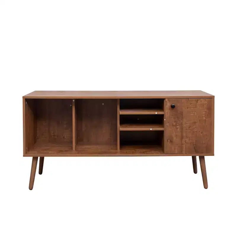 Meuble TV avec placard de rangement et étagères ouvertes
