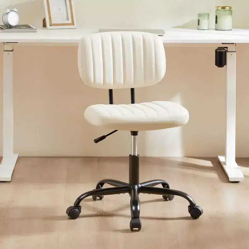 Chaise de bureau sans accoudoirs en similicuir avec pivot à 360° et hauteur réglable
