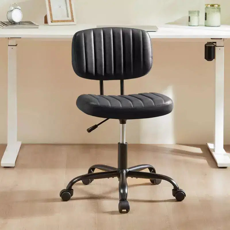 Chaise de bureau sans accoudoirs en similicuir avec pivot à 360° et hauteur réglable