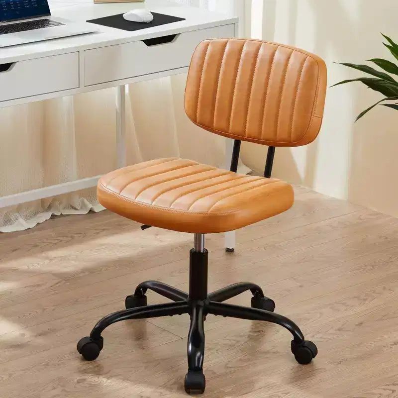 Chaise de bureau sans accoudoirs en similicuir avec pivot à 360° et hauteur réglable