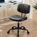 MAYEERTY Armless PU Leather Office Chair 360 Swivel Height Adjustable 17.71-21.45