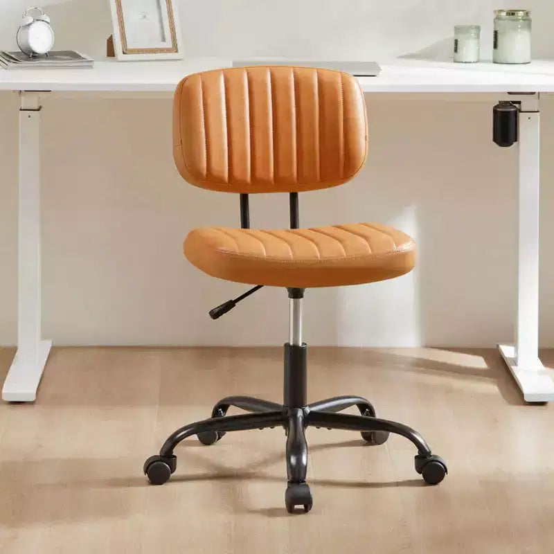 Chaise de bureau sans accoudoirs en similicuir avec pivot à 360° et hauteur réglable
