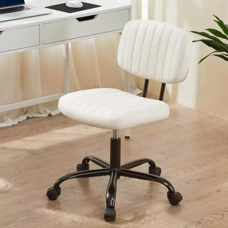 Chaise de bureau sans accoudoirs en similicuir avec pivot à 360° et hauteur réglable