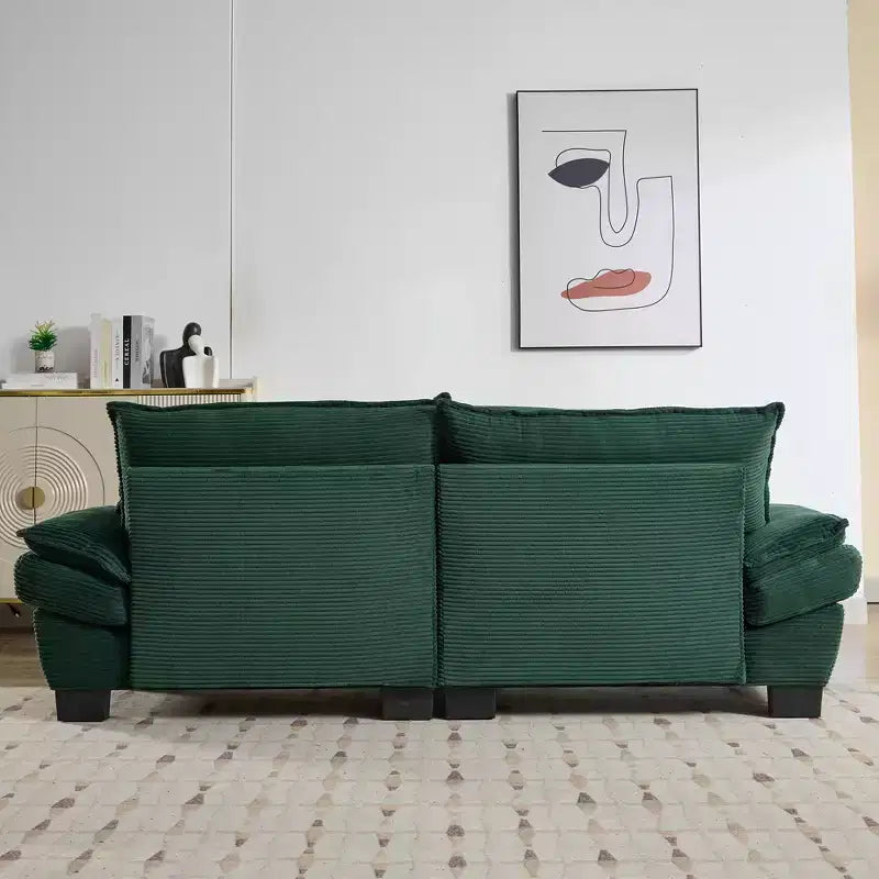 Canapé convertible en velours côtelé MAYEERTY avec oreillers, rembourré pour chambre à coucher, salon, bureau, vert