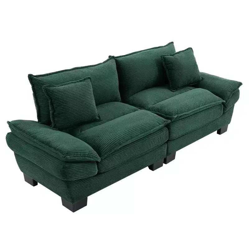 Canapé convertible en velours côtelé MAYEERTY avec oreillers, rembourré pour chambre à coucher, salon, bureau, vert
