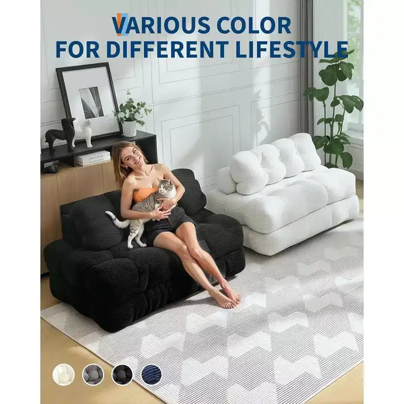 Canapé-lit pliant avec soutien oreiller – Fauteuil convertible