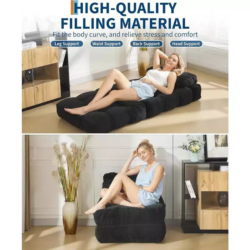 Canapé-lit pliant avec soutien oreiller – Fauteuil convertible