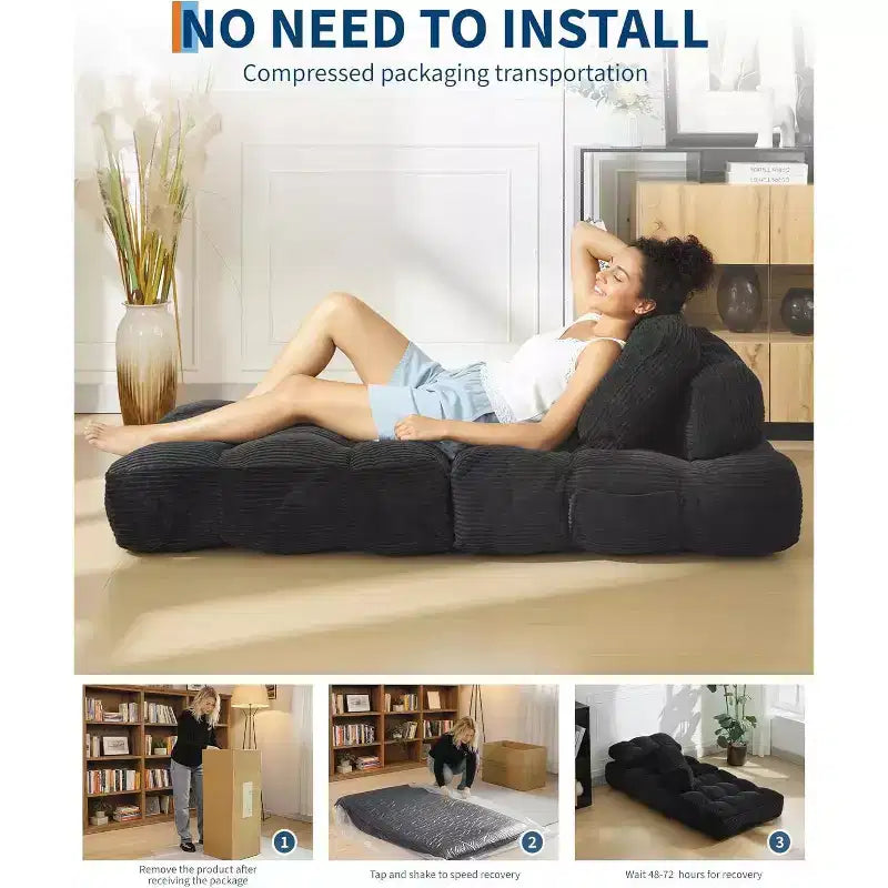 Canapé-lit pliant avec soutien oreiller – Fauteuil convertible