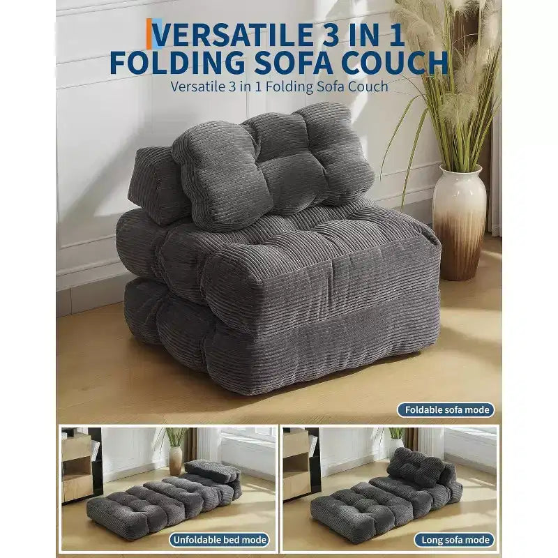 Canapé-lit pliant avec soutien oreiller – Fauteuil convertible