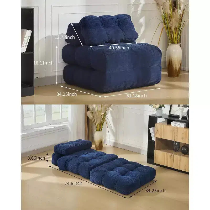 Canapé-lit pliant avec soutien oreiller – Fauteuil convertible