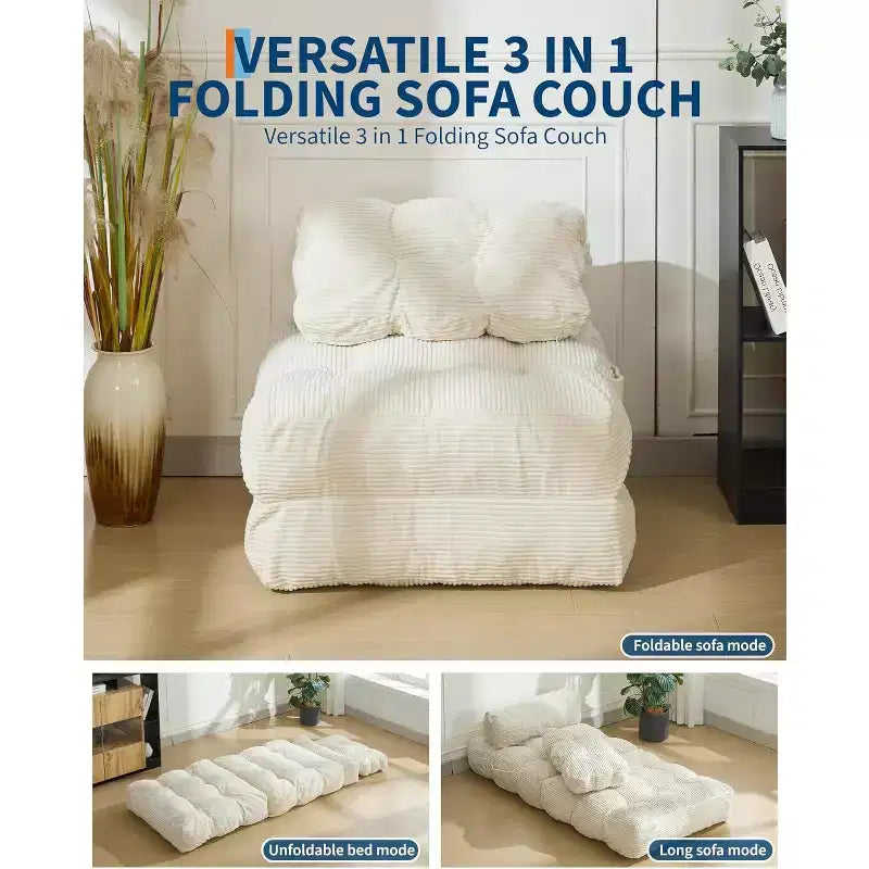 Canapé-lit pliant avec soutien oreiller – Fauteuil convertible