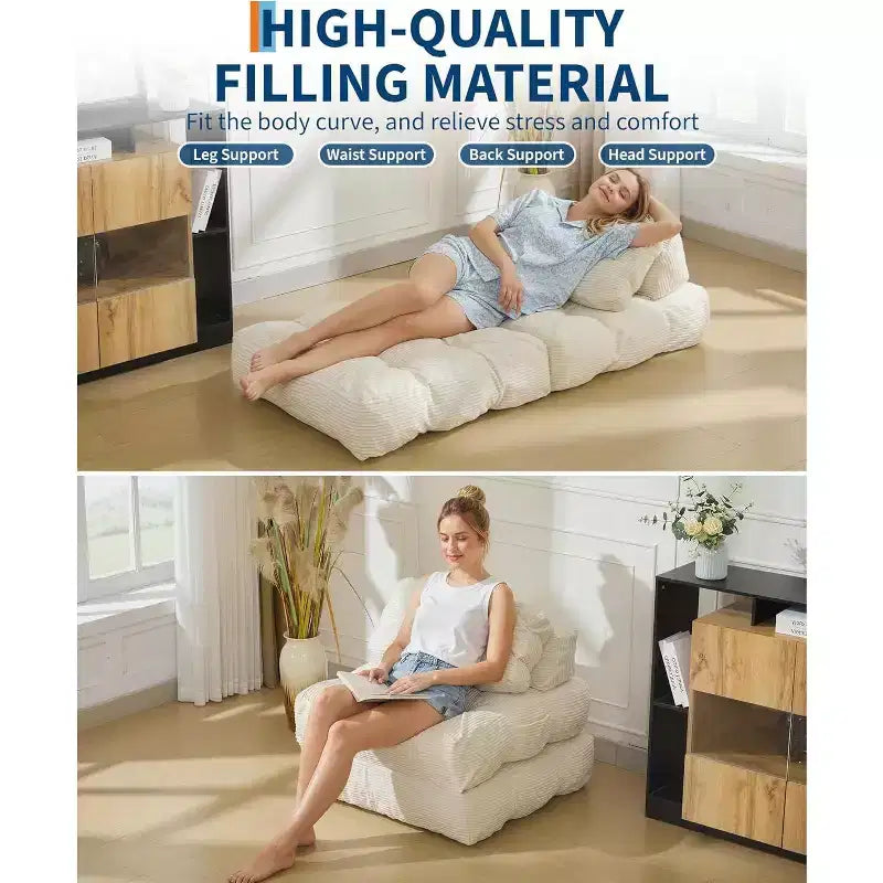 Canapé-lit pliant avec soutien oreiller – Fauteuil convertible
