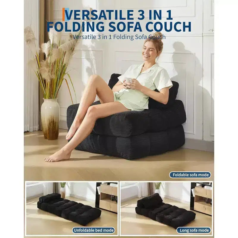 Canapé-lit pliant avec soutien oreiller – Fauteuil convertible