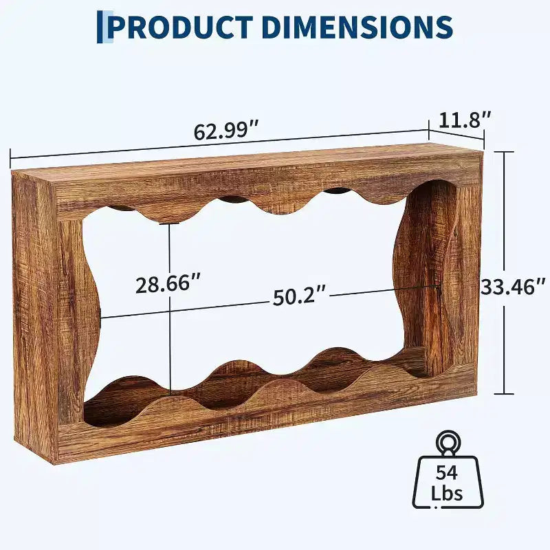 Console rustique de 63 po avec rangement – Table d'entrée étroite à 2 niveaux