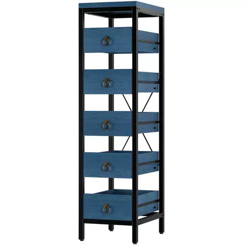 5-Tier Kitchen Organizer with Pull-Out Drawers, Narrow Pantry & Snack Storage Rack for Apartment, Bathroom