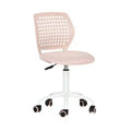 FurnitureR Armless Desk Chair with Rolling Wheels, Compact Adjustable Height Swivel Study Computer Task Chair with Breathable Back, Pink