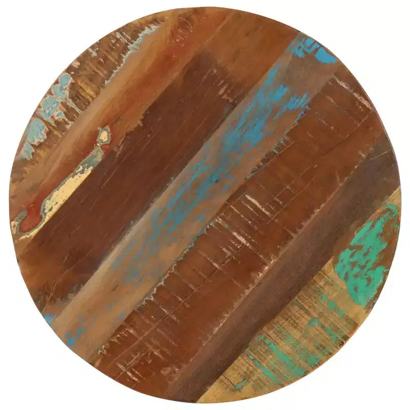 Table d'appoint ronde réglable – Bois recyclé et fonte