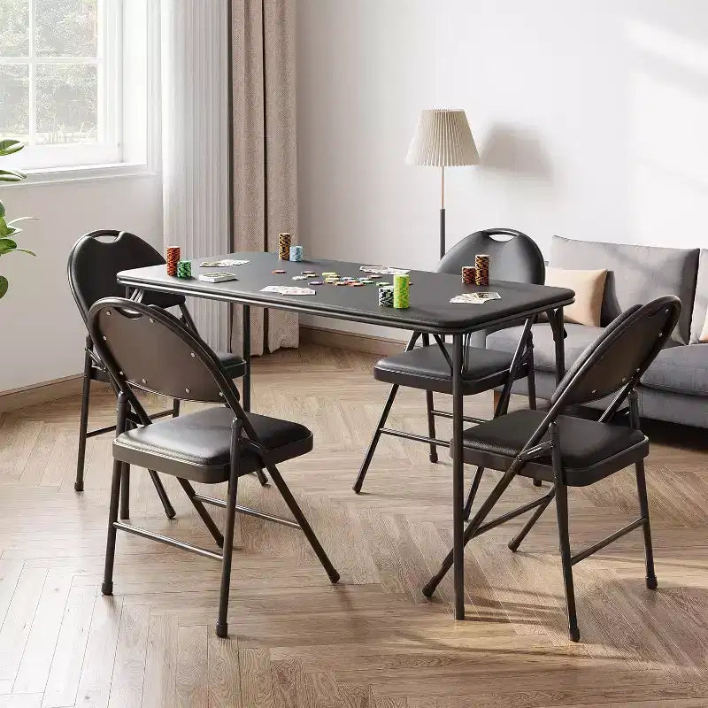 Table pliante avec surface en cuir PU