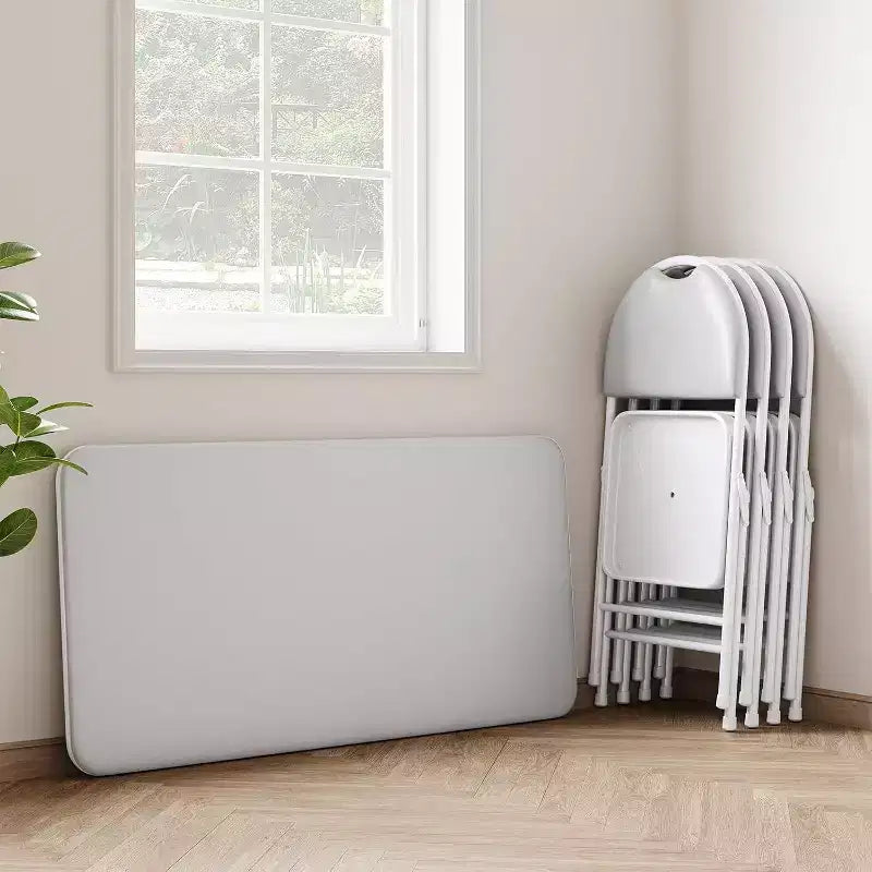 Table pliante avec surface en cuir PU