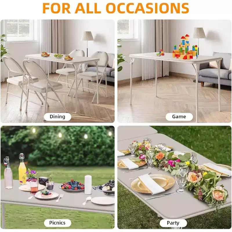 Table pliante avec surface en cuir PU
