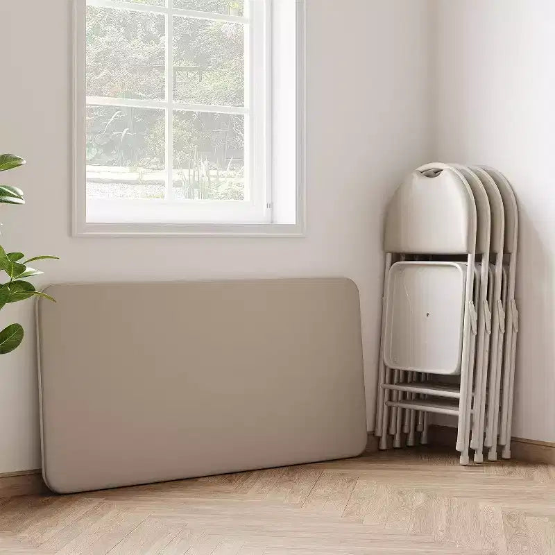 Table pliante avec surface en cuir PU