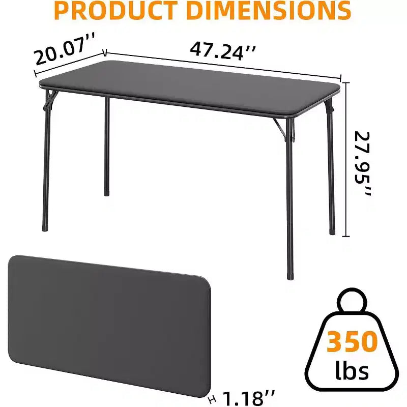Table pliante avec surface en cuir PU