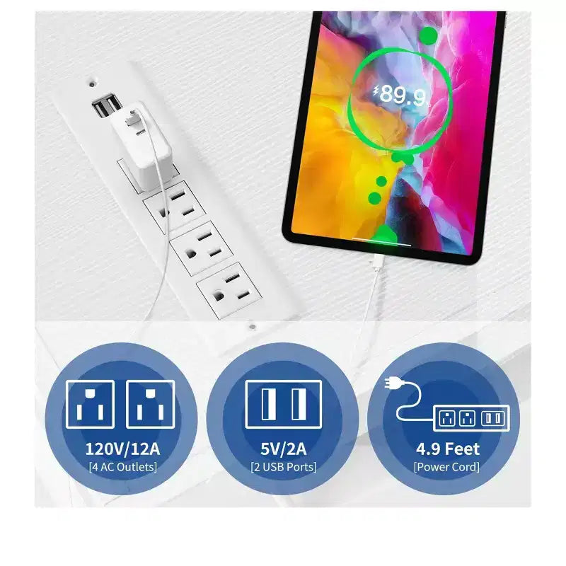 Meuble TV avec lumières LED et station de charge (jusqu'à 65")