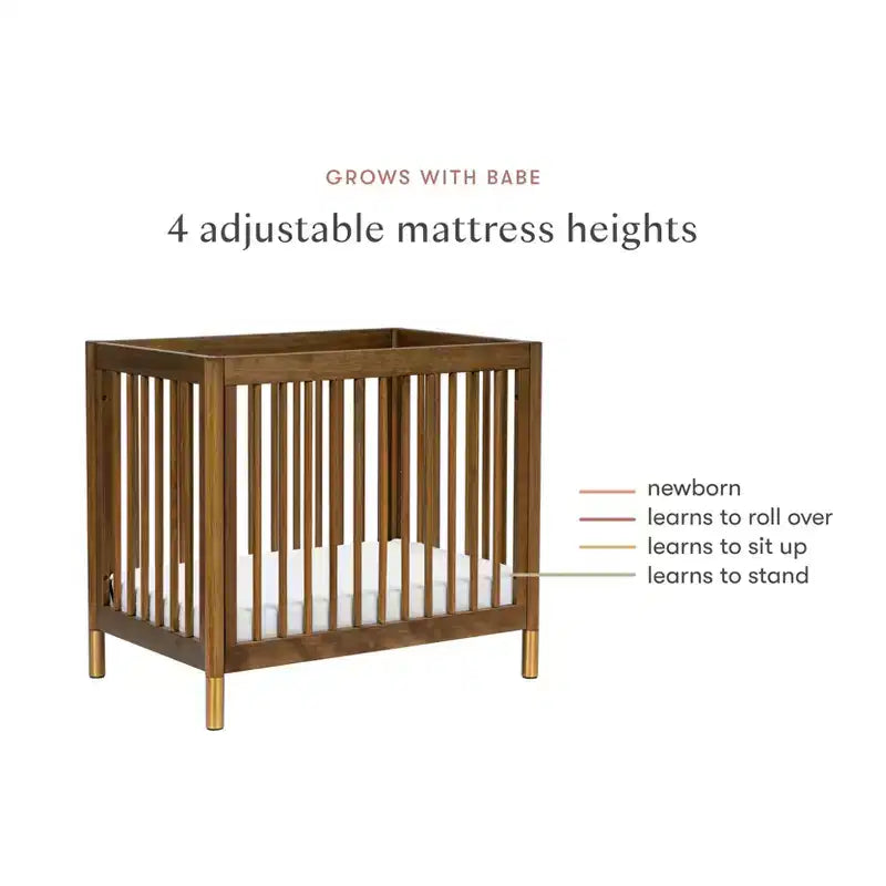 Mini-lit bébé convertible 4-en-1 avec pieds interchangeables