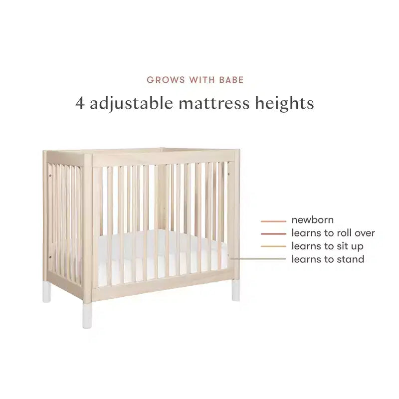 Mini-lit bébé convertible 4-en-1 avec pieds interchangeables