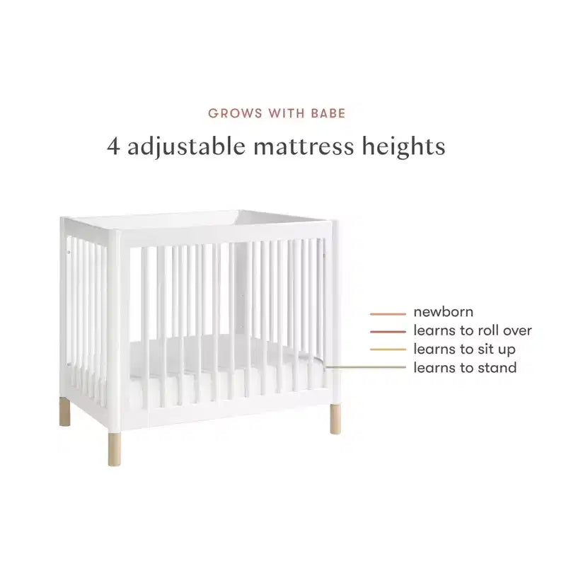 Mini-lit bébé convertible 4-en-1 avec pieds interchangeables