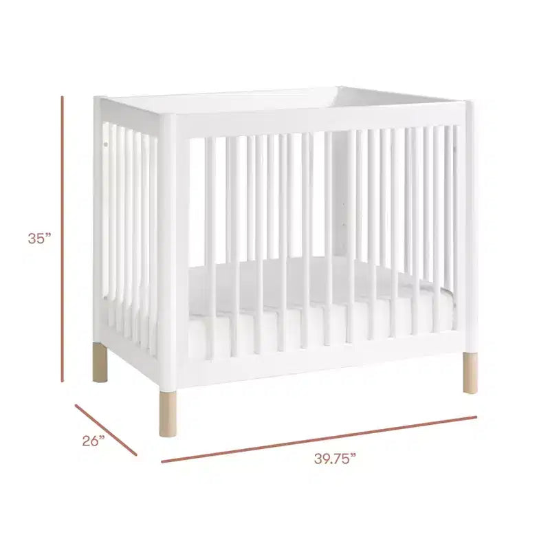 Mini-lit bébé convertible 4-en-1 avec pieds interchangeables