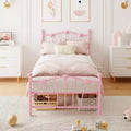 Twin Bed Frame, Twin Size Metal Platform with Heart Shaped Headboard, 11.5 Underbed Storage, No Box Spring Needed, Noise Free & Easy Assembly