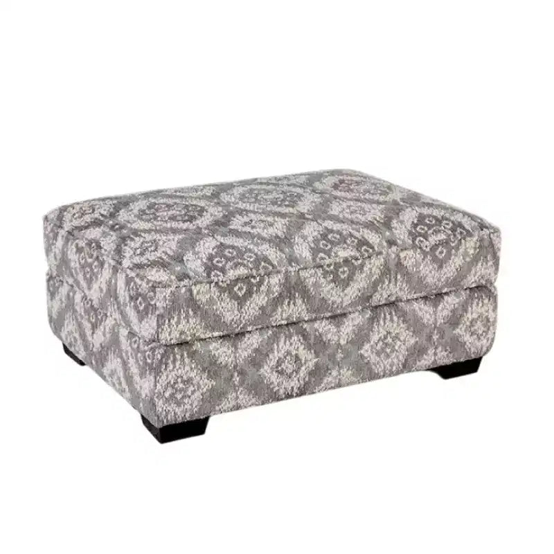 Ottoman capitonné à motif géométrique, 100 cm