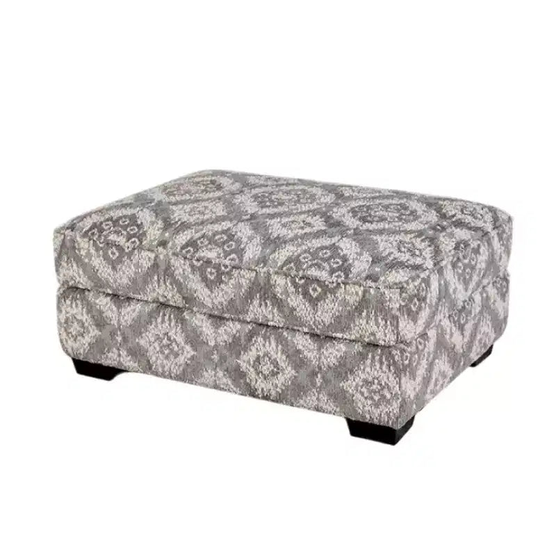 Ottoman capitonné à motif géométrique, 100 cm