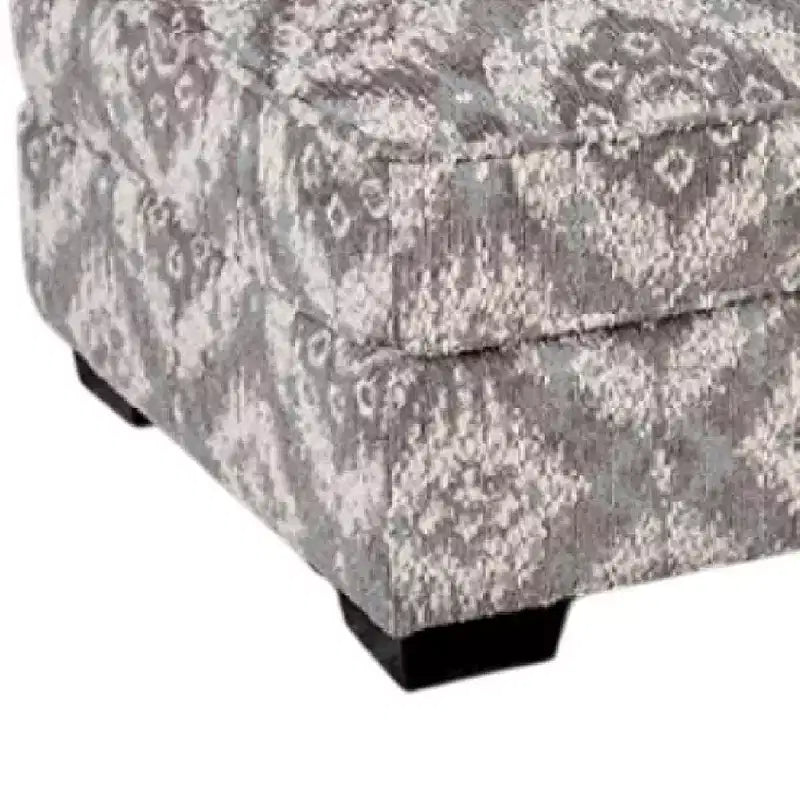 Ottoman capitonné à motif géométrique, 100 cm