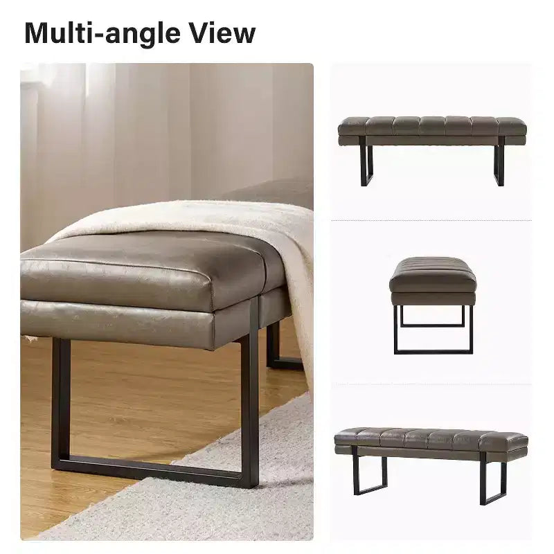Banc en similicuir capitonné façon canal