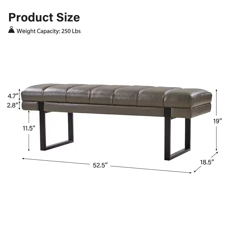 Banc en similicuir capitonné façon canal