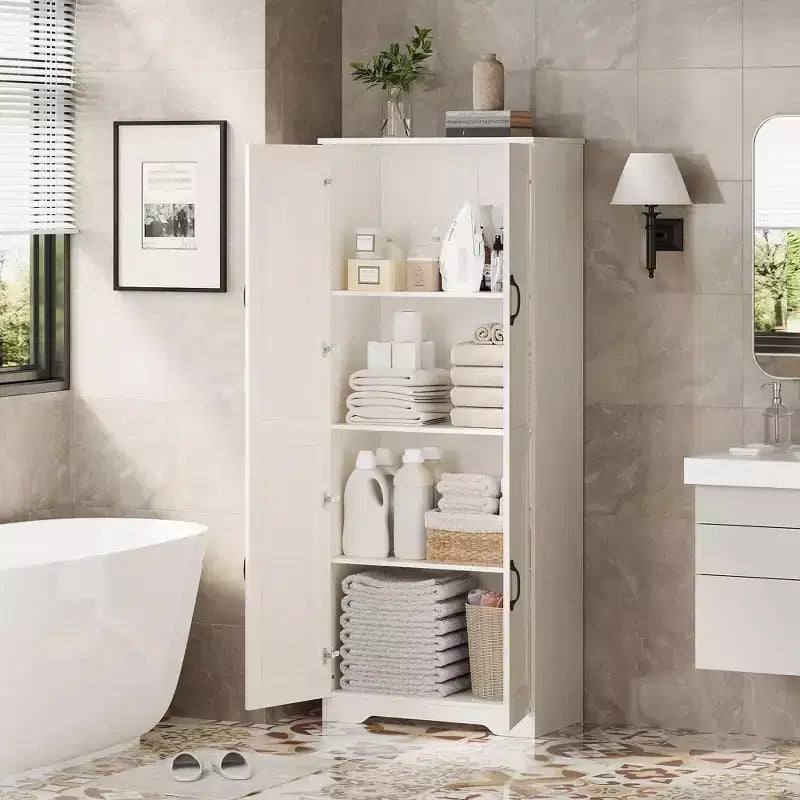 Meuble de rangement haut COZONY avec étagères réglables, 2 portes, organisateur de rangement autonome pour cuisine, salle à manger, sous-sol