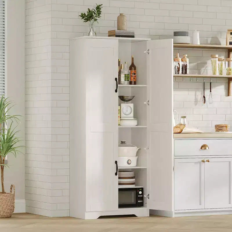 Meuble de rangement haut COZONY avec étagères réglables, 2 portes, organisateur de rangement autonome pour cuisine, salle à manger, sous-sol