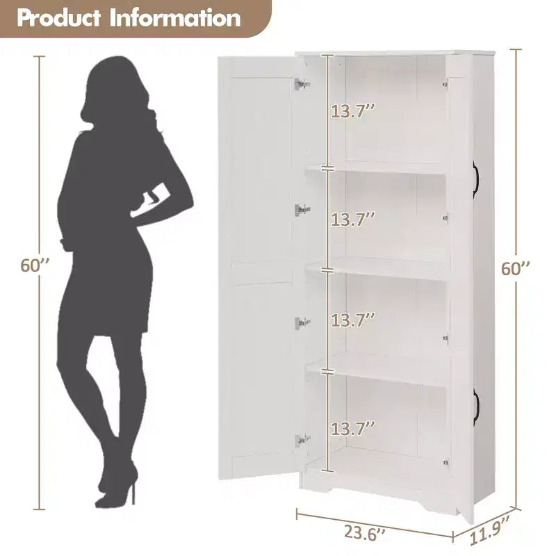 Meuble de rangement haut COZONY avec étagères réglables, 2 portes, organisateur de rangement autonome pour cuisine, salle à manger, sous-sol