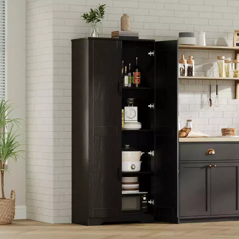 Meuble de rangement haut COZONY avec étagères réglables, 2 portes, organisateur de rangement autonome pour cuisine, salle à manger, sous-sol