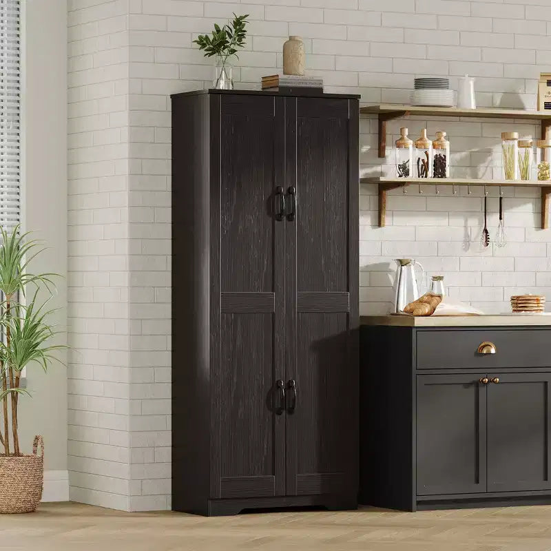 Meuble de rangement haut COZONY avec étagères réglables, 2 portes, organisateur de rangement autonome pour cuisine, salle à manger, sous-sol