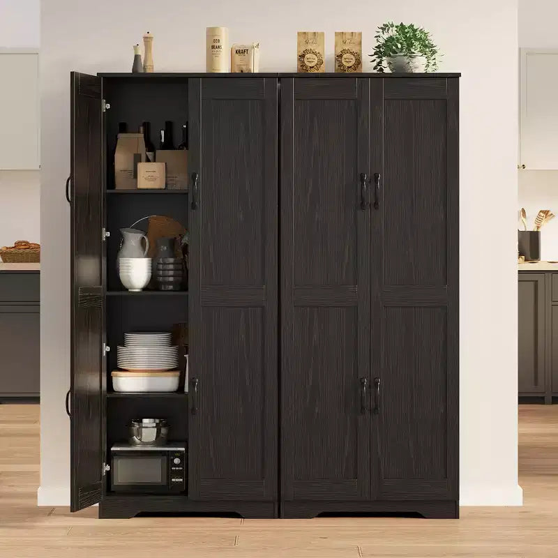 Meuble de rangement haut COZONY avec étagères réglables, 2 portes, organisateur de rangement autonome pour cuisine, salle à manger, sous-sol