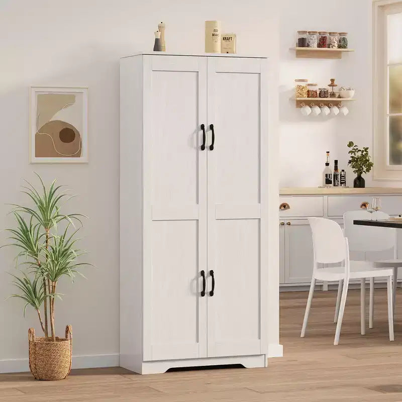 Meuble de rangement haut COZONY avec étagères réglables, 2 portes, organisateur de rangement autonome pour cuisine, salle à manger, sous-sol